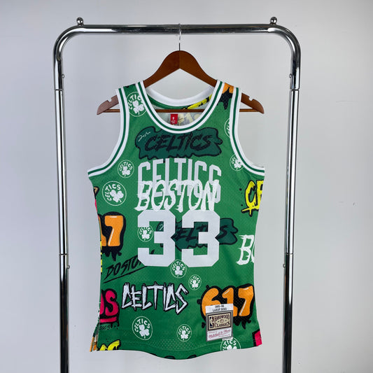 Boston Celtics Larry Bird Graffiti Edition Jersey #33