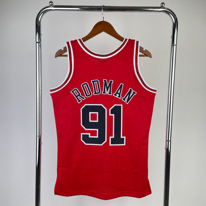 Chicago Bulls Dennis Rodman M&N Red Edition Jersey #91