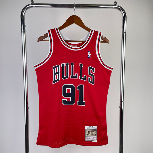 Chicago Bulls Dennis Rodman M&N Red Edition Jersey #91