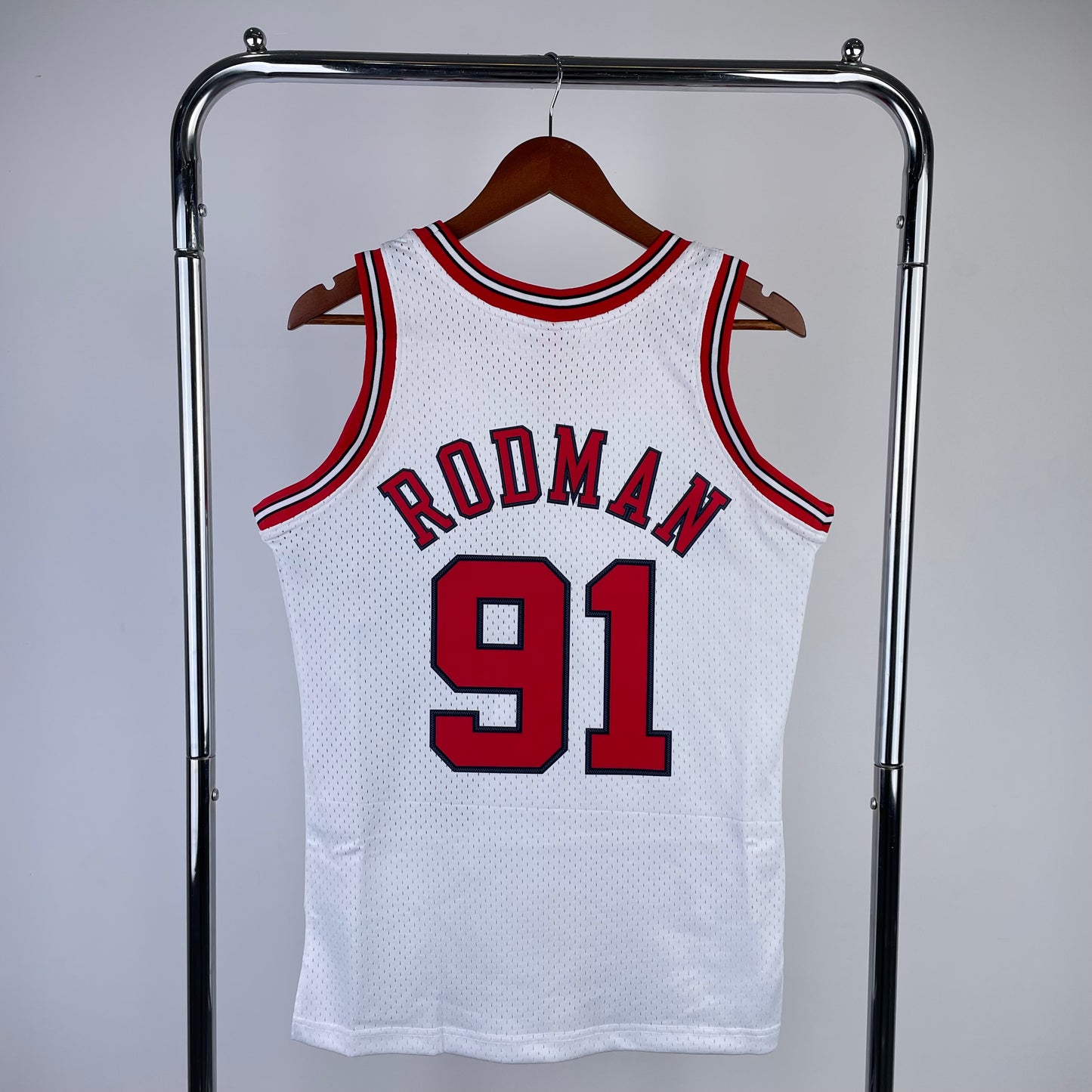 Chicago Bulls Dennis Rodman M&N White Edition Jersey #91