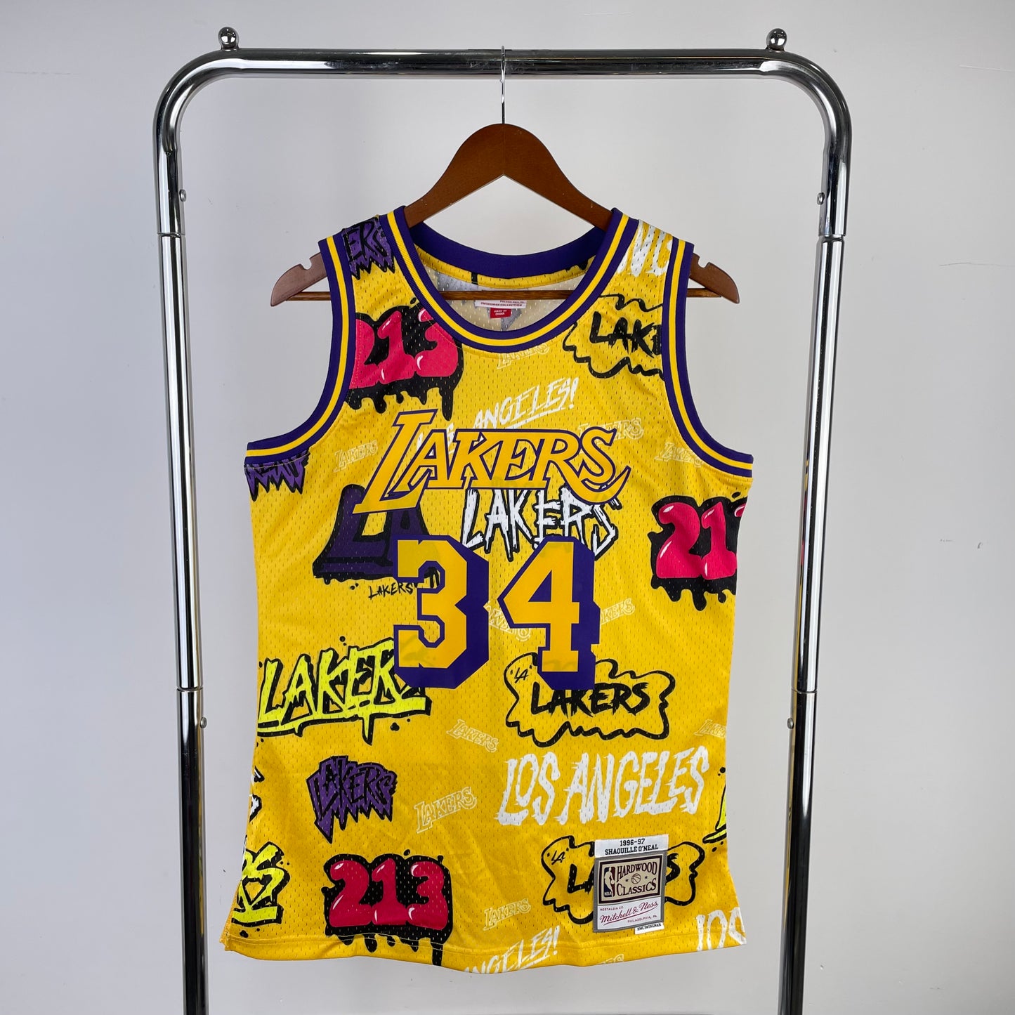 Los Angeles Lakers Shaquille O’Neal M&N graffiti Jersey #34